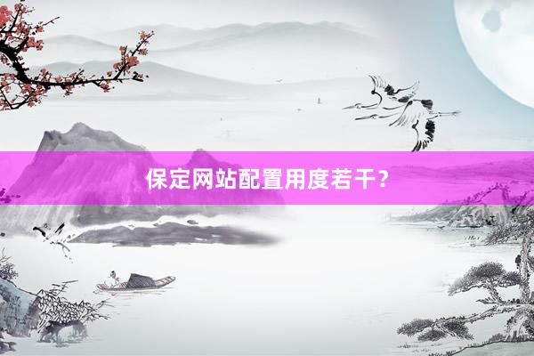 保定网站配置用度若干？