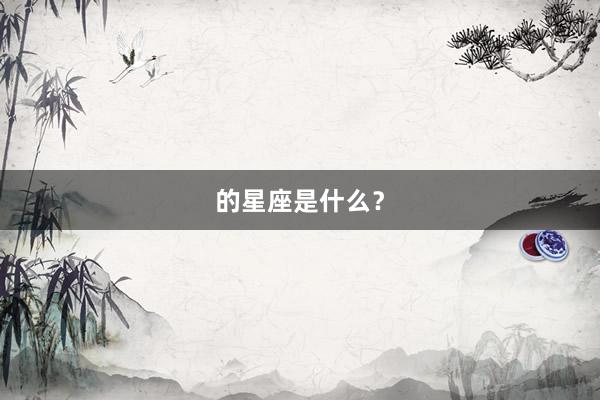 的星座是什么？